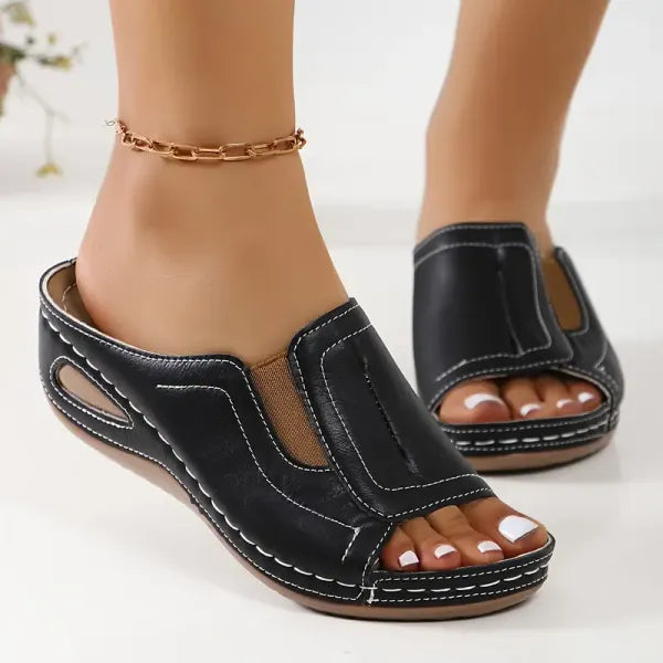 Sandali Donna con Zeppa | Comfort Ortopedico & Design Open Toe