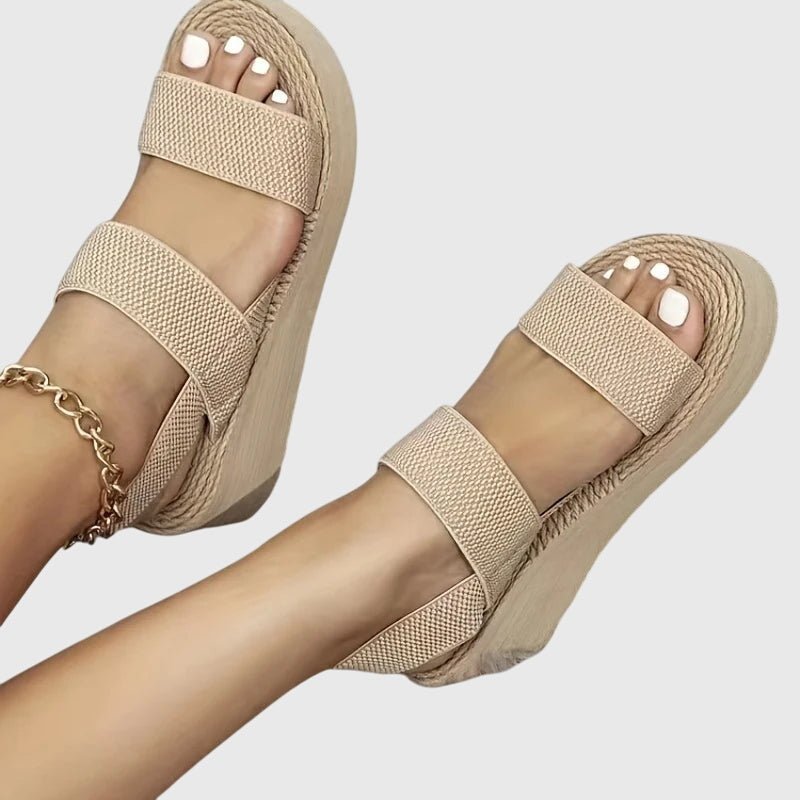 Sandali con Zeppa Donna | Doppia Fascia & Platform Rafia Boho