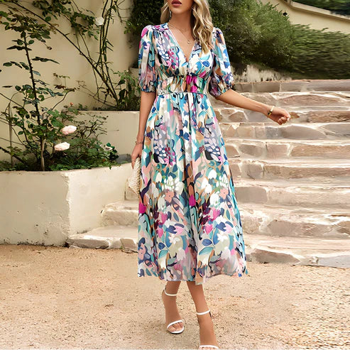 Sandrine - Vestito midi con scollo a V 8