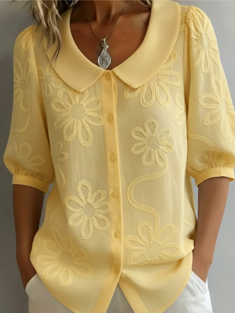 Sara | Blusa con fiori ricamati 0