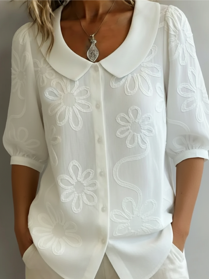 Sara | Blusa con fiori ricamati 2