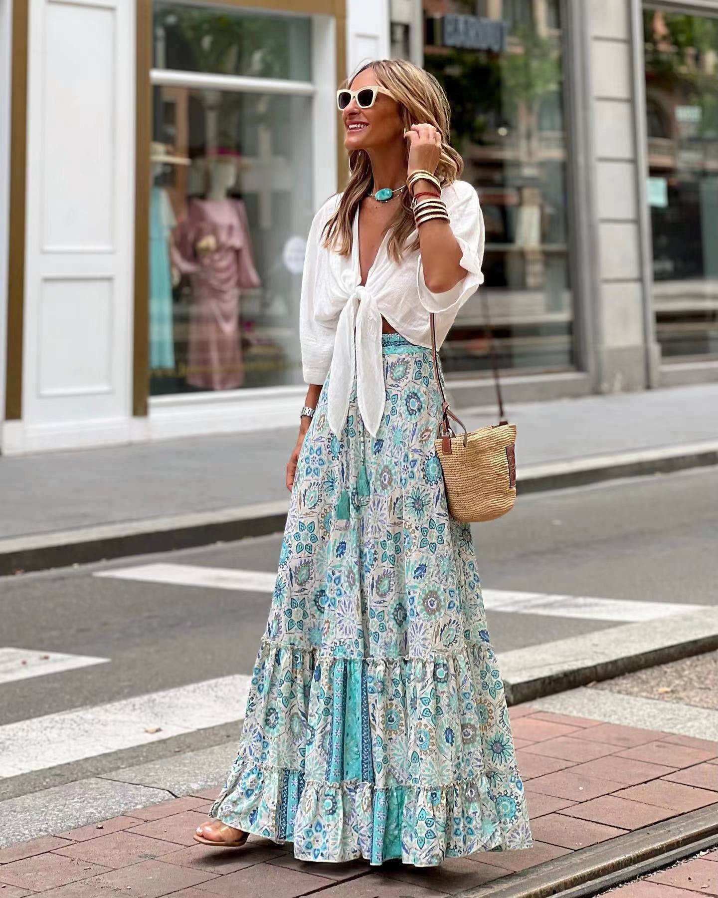 Set Coordinato Donna | Gonna Maxi Boho & Stile Estivo Fluente