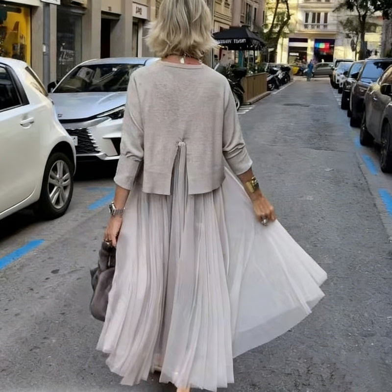 Set Coordinato Donna | Gonna in Tulle & Top Elegante a Maniche Lunghe