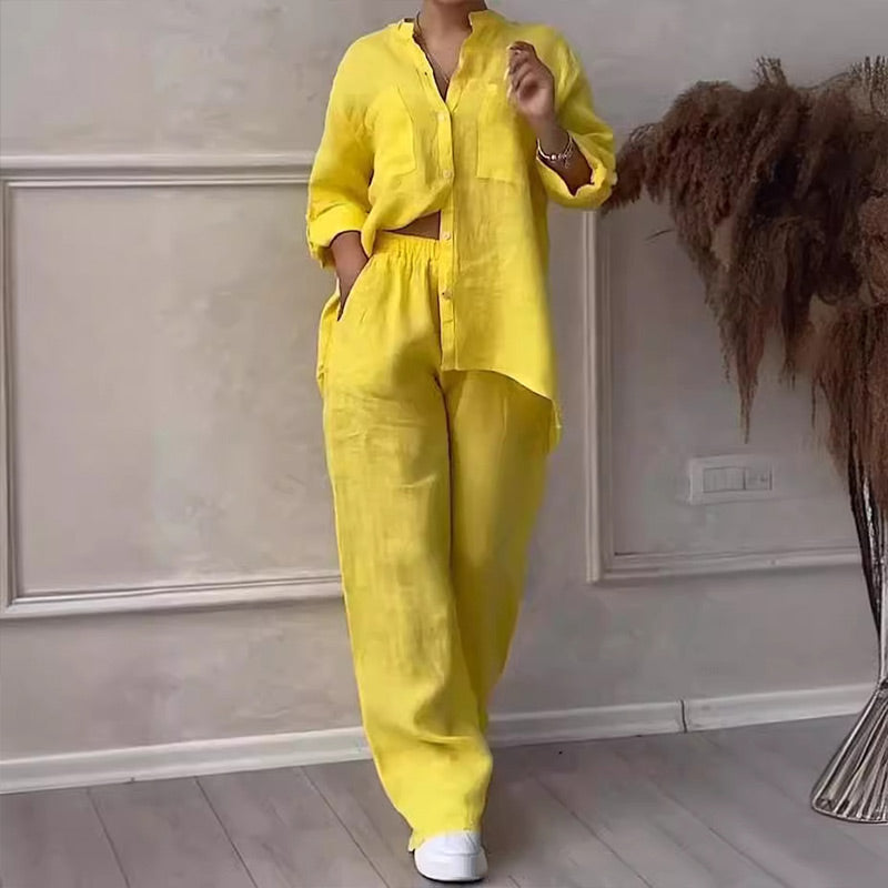 Set Estivo Donna | Camicia & Pantaloni Wide-Leg Coordinati