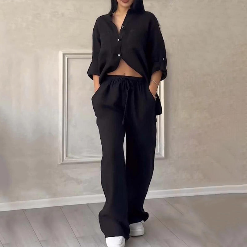 Set Estivo Donna | Camicia & Pantaloni Wide-Leg Coordinati