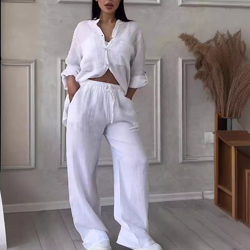 Set Estivo Donna | Camicia & Pantaloni Wide-Leg Coordinati