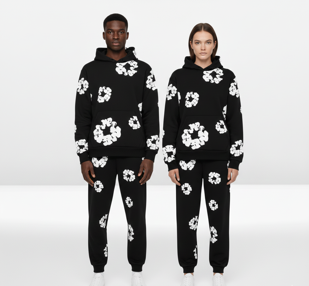 Set Tuta Uomo/Donna | Felpa con Cappuccio e Jogger | Stile Grafico & Comfort quotidiano