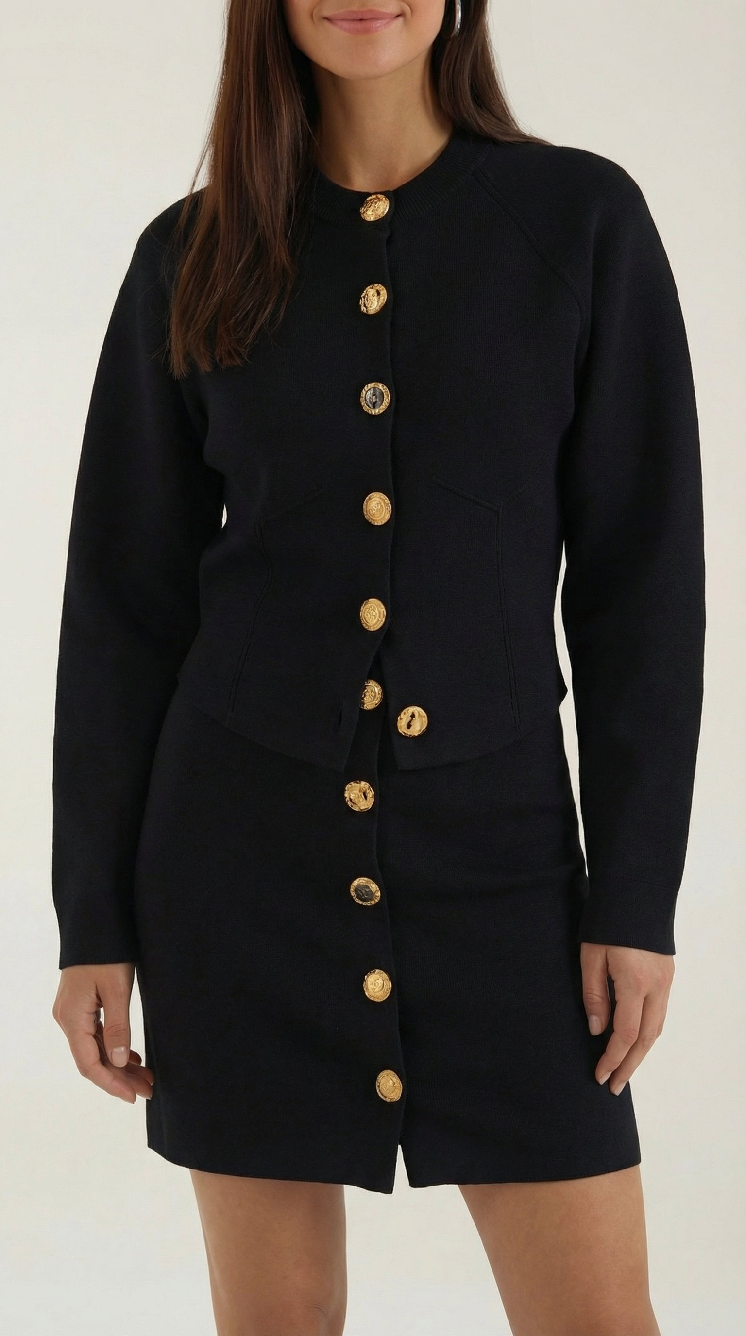 Set Donna Cardigan e Gonna in Maglia Coordinato Bottoni 2
