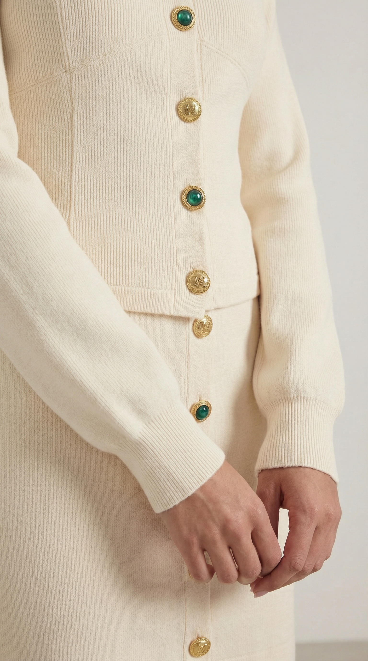 Set Donna Cardigan e Gonna in Maglia Coordinato Bottoni 7