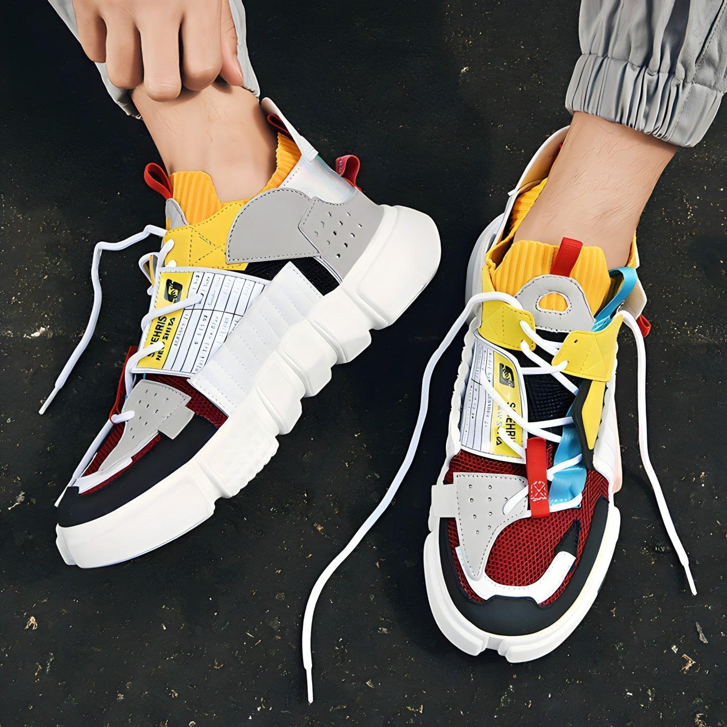 Silvain - Scarpe da ginnastica streetwear a colori misti 5