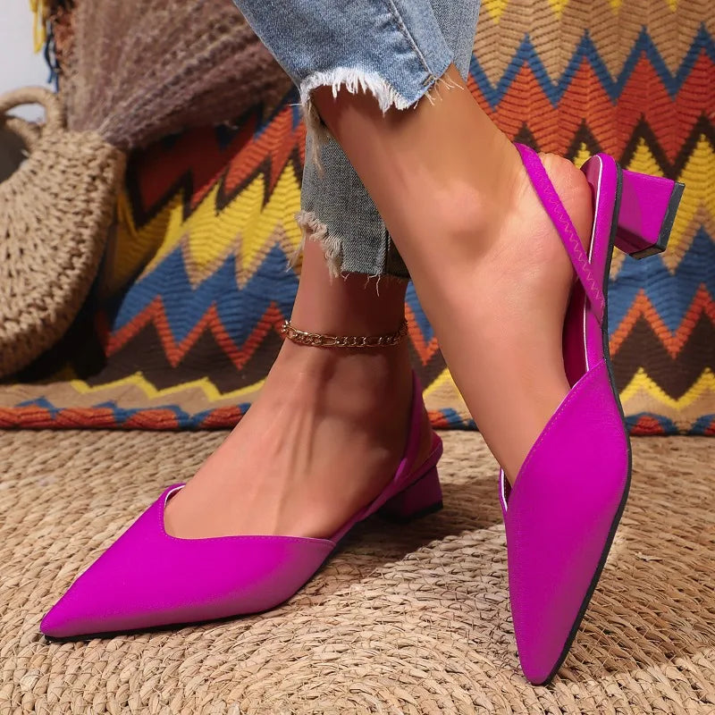 Slingback da donna con tacco largo basso - Comode ed eleganti 3