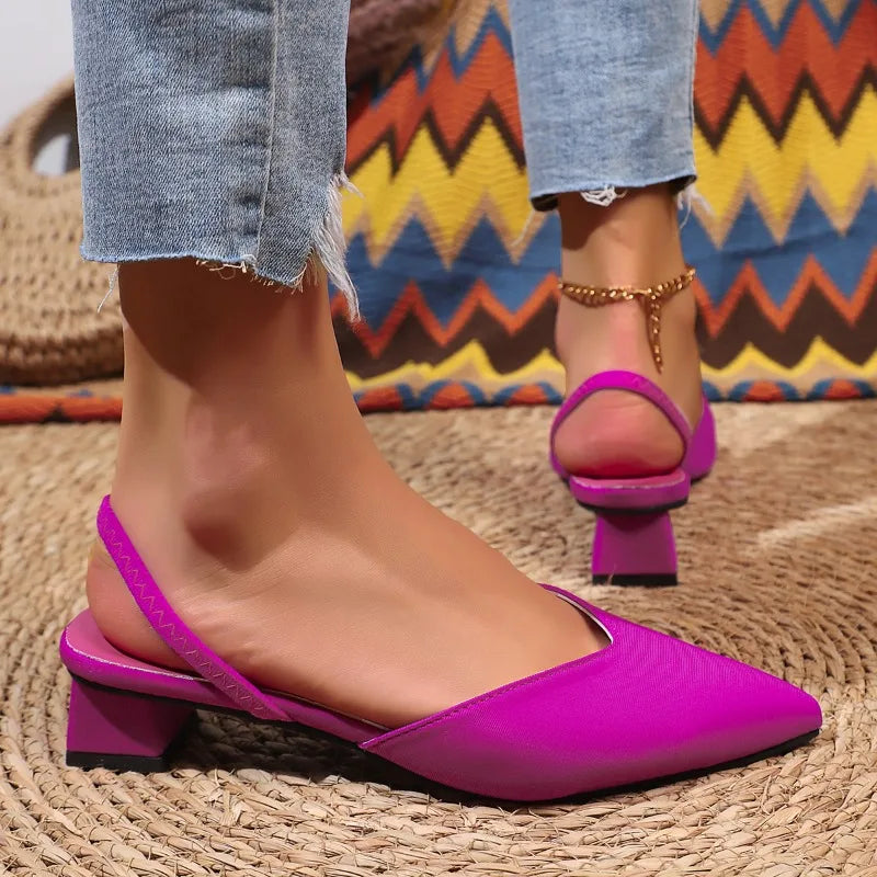 Slingback da donna con tacco largo basso - Comode ed eleganti 5