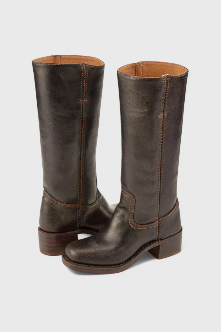 Ella | Women’s Leather Knee-High Boots with Heels Caliboot