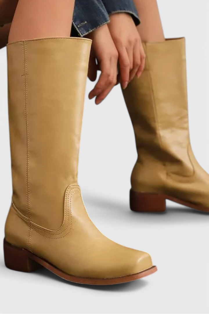 Ella | Women’s Leather Knee-High Boots with Heels Caliboot