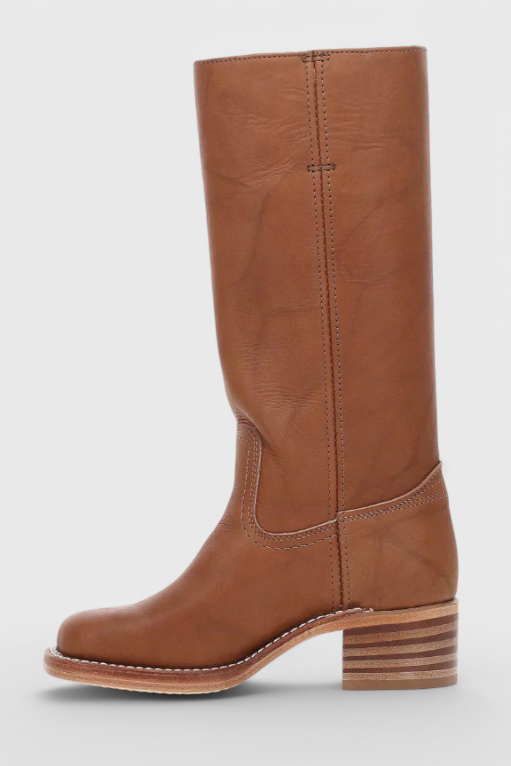 Ella | Women’s Leather Knee-High Boots with Heels Caliboot