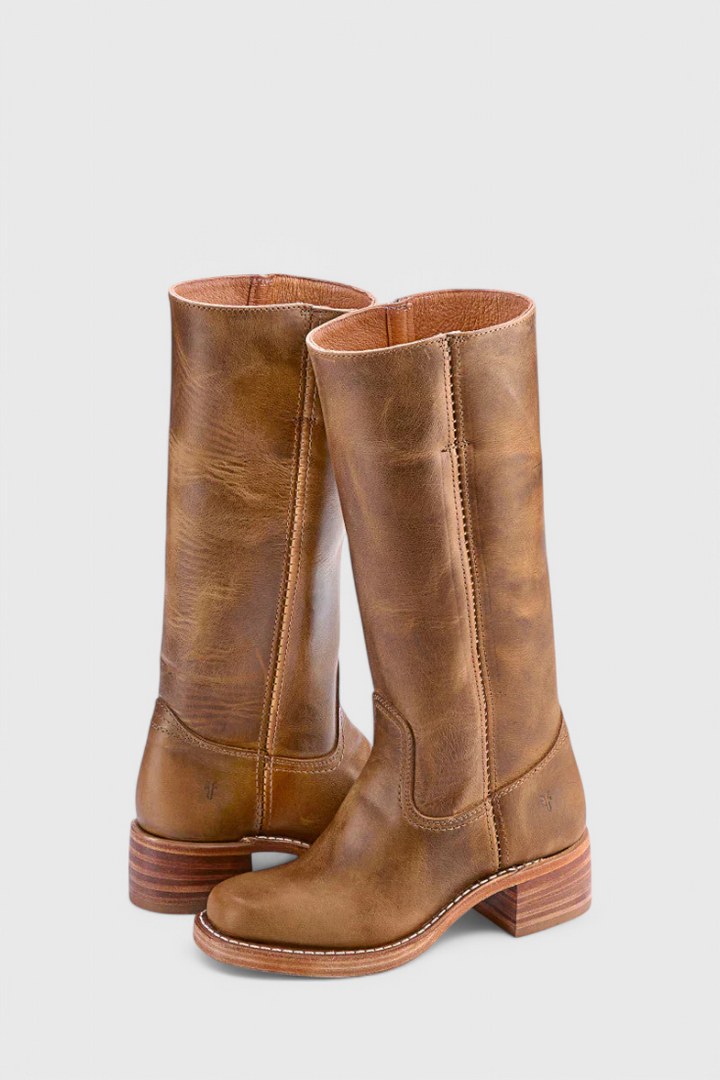 Ella | Women’s Leather Knee-High Boots with Heels Caliboot