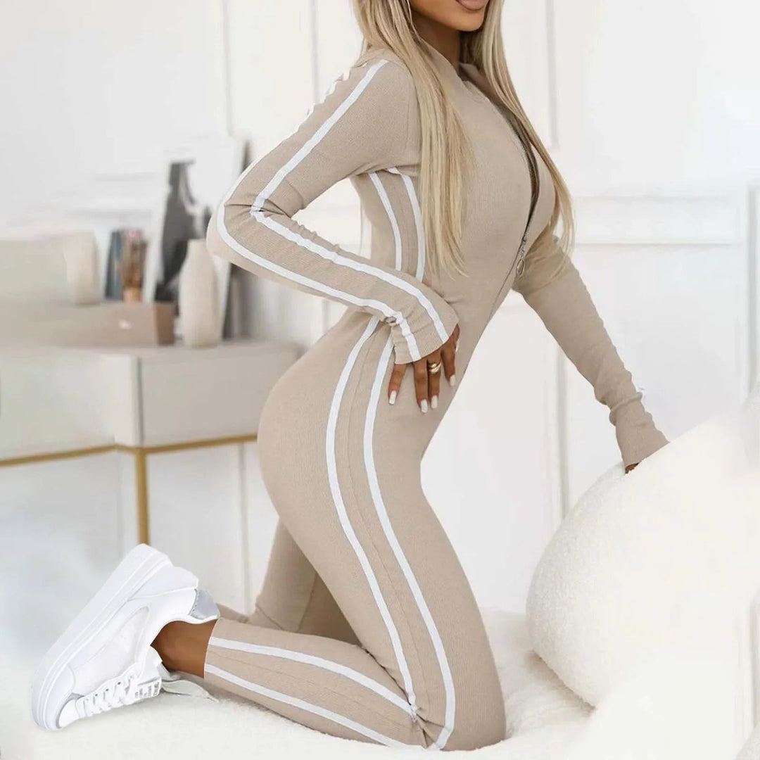 Dames Lounge Jumpsuit – Aansluitende Pasvorm met Comfortabel Model Zwart / S - AIDA LENA
