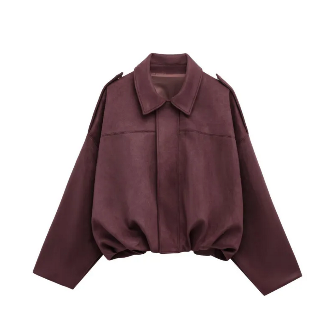 Dames Oversized Suède Jasje – Knoopsluiting met Relaxte Pasvorm Groen / XS - AIDA LENA