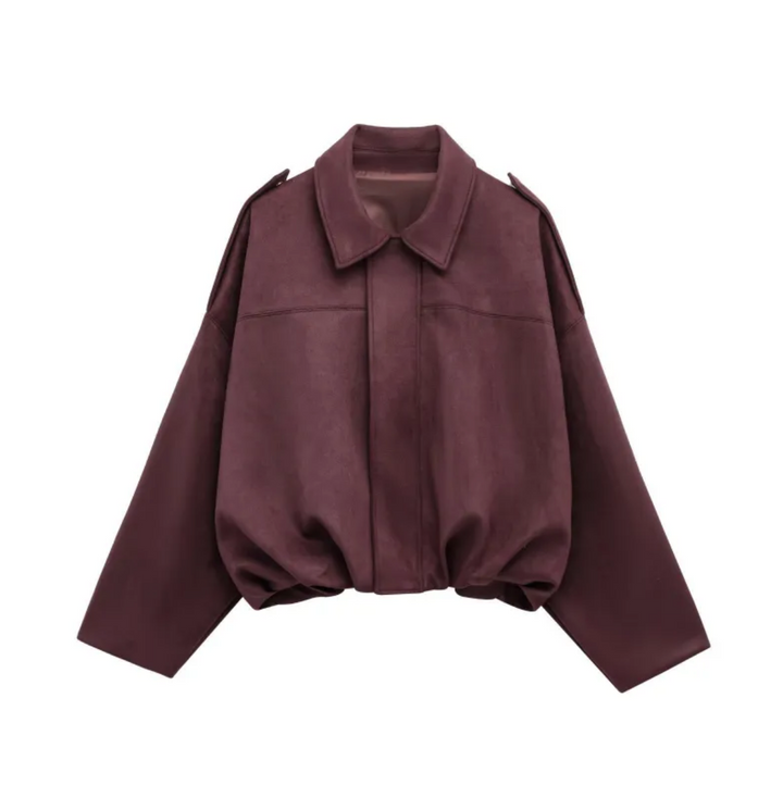 Dames Oversized Suède Jasje – Knoopsluiting met Relaxte Pasvorm Groen / XS - AIDA LENA