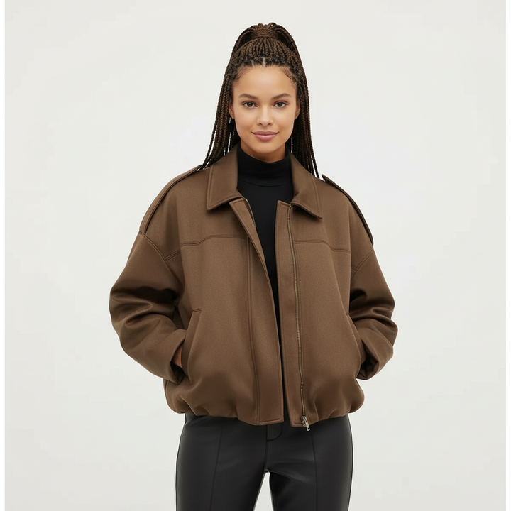 Dames Oversized Suède Jasje – Knoopsluiting met Relaxte Pasvorm Bruin / XS - AIDA LENA