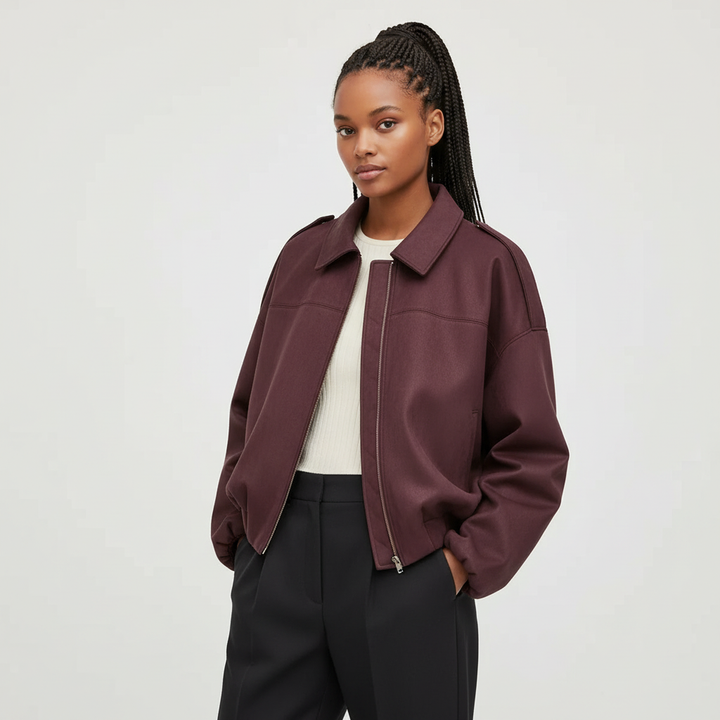 Dames Oversized Suède Jasje – Knoopsluiting met Relaxte Pasvorm Rood / XS - AIDA LENA