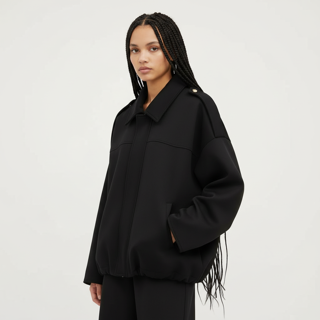 Dames Oversized Suède Jasje – Knoopsluiting met Relaxte Pasvorm Zwart / XS - AIDA LENA