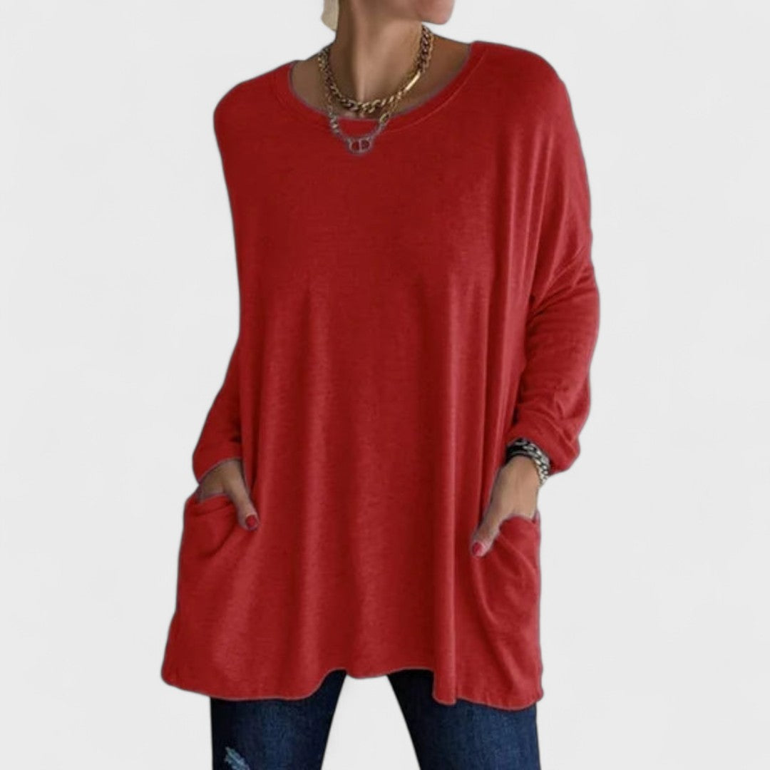 Top Donna Oversize | Maniche Lunghe & Tasche Frontali