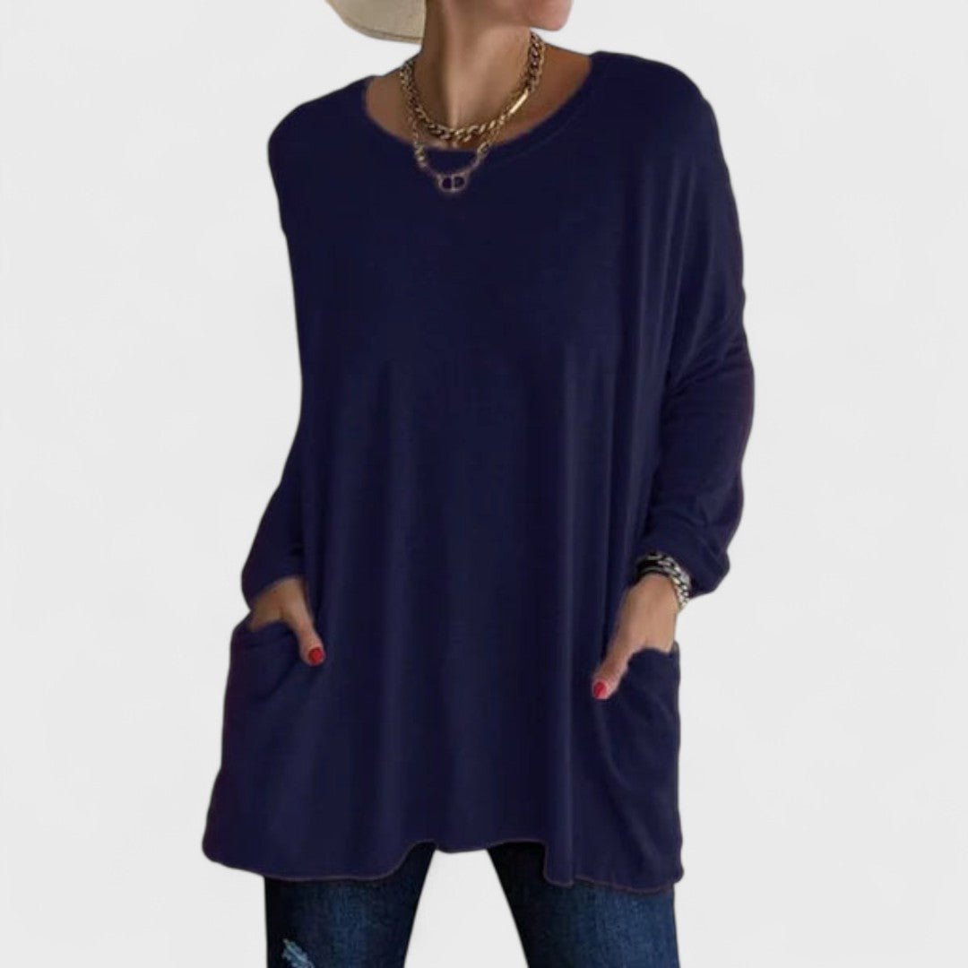 Top Donna Oversize | Maniche Lunghe & Tasche Frontali
