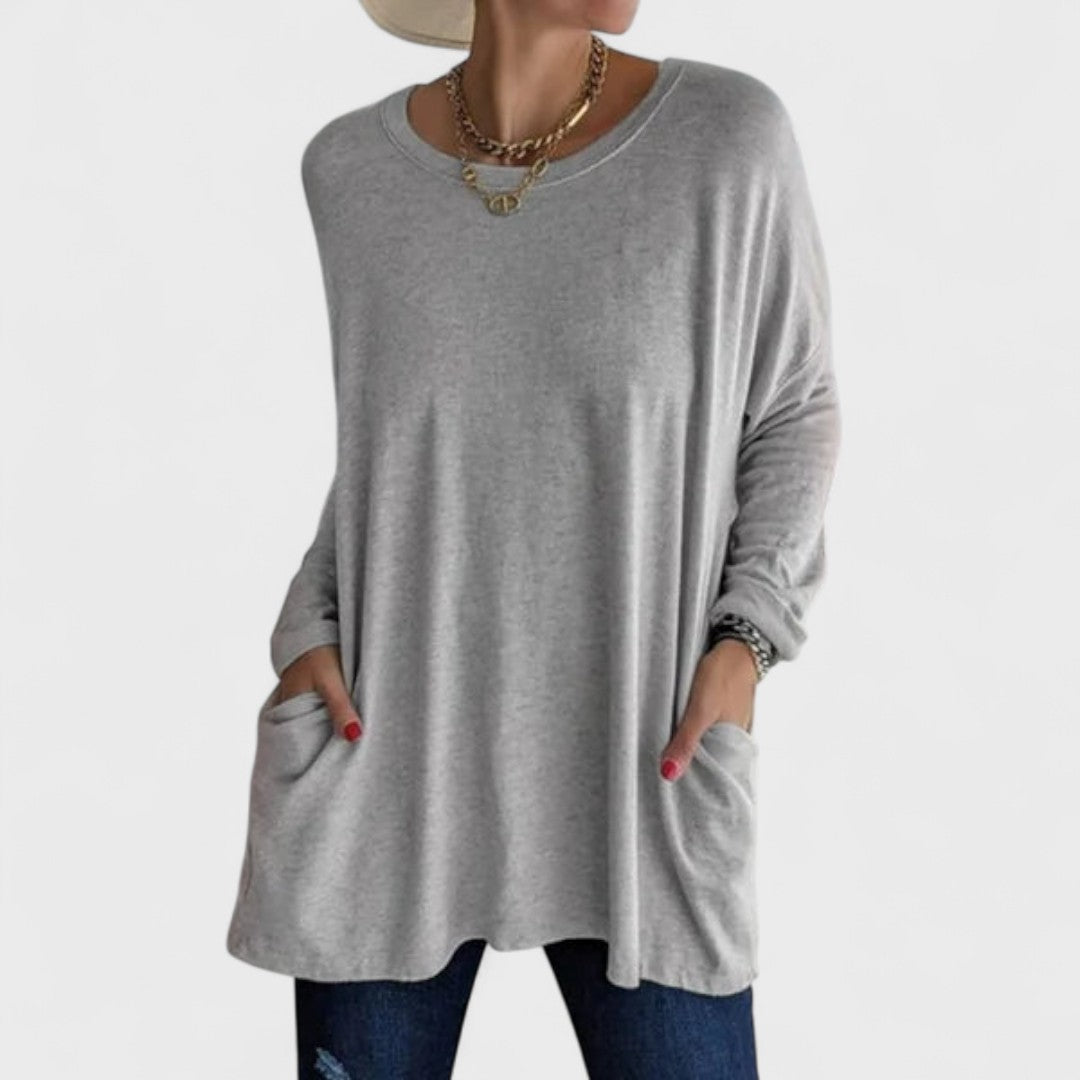 Top Donna Oversize | Maniche Lunghe & Tasche Frontali