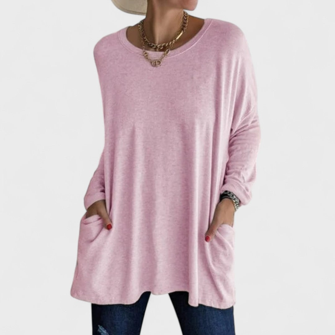 Top Donna Oversize | Maniche Lunghe & Tasche Frontali