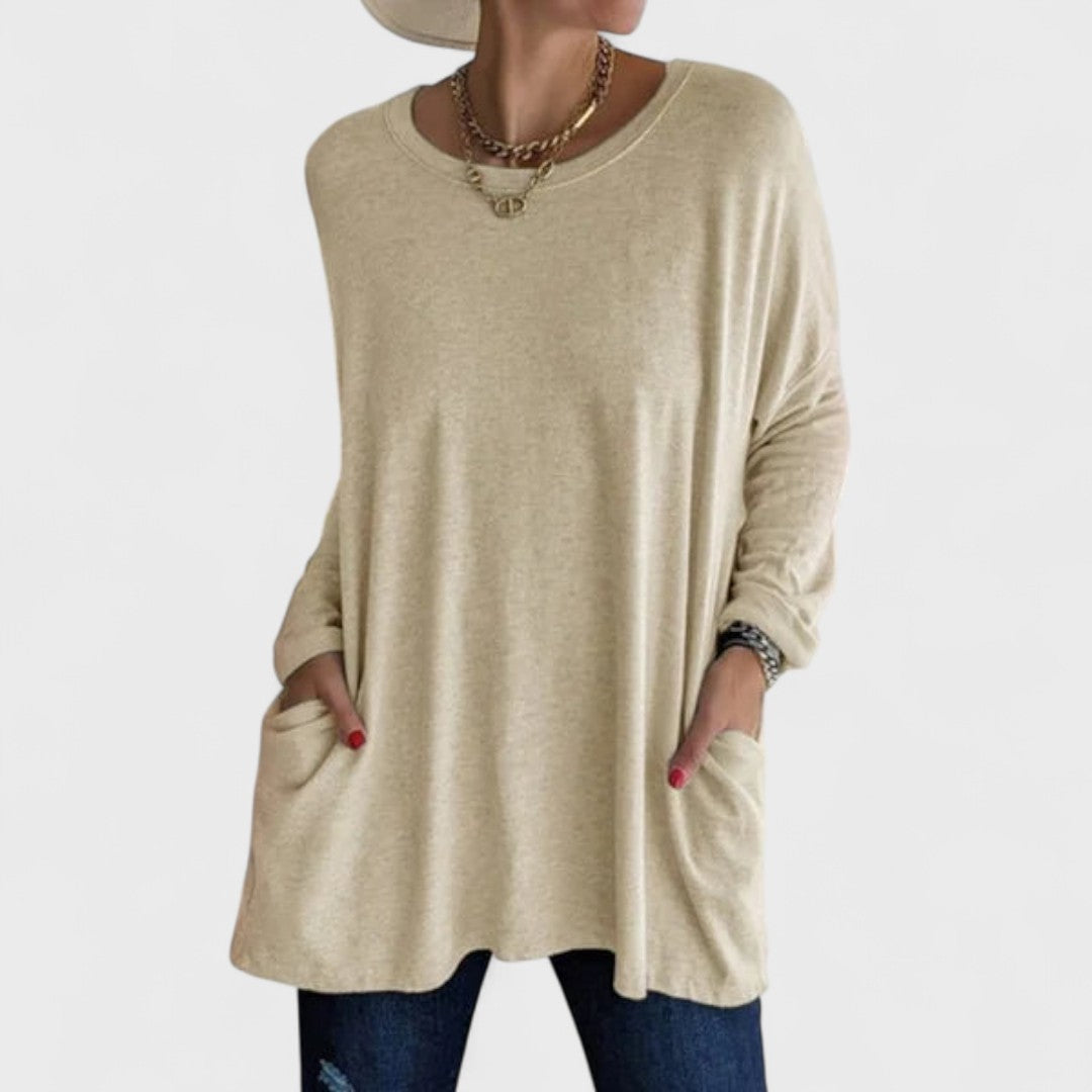 Top Donna Oversize | Maniche Lunghe & Tasche Frontali