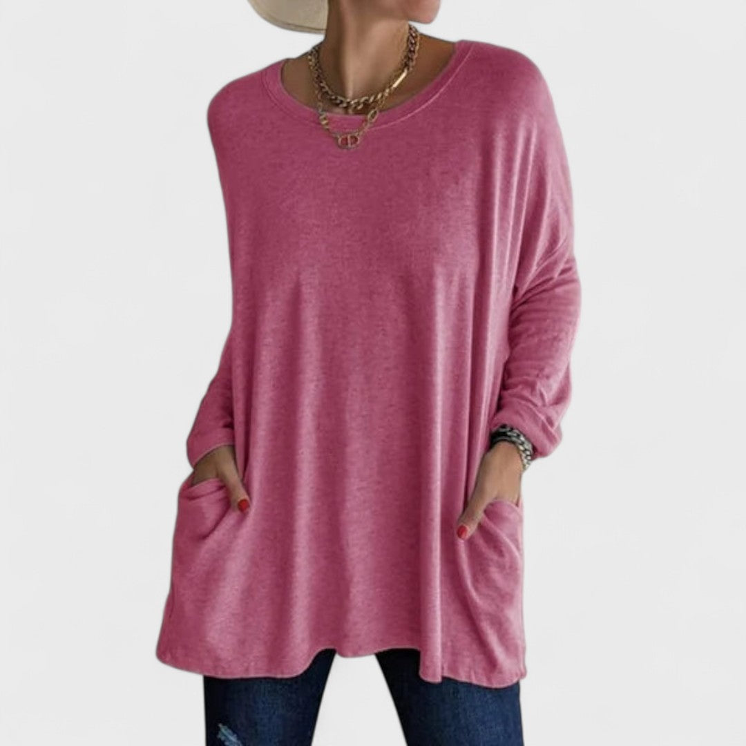 Top Donna Oversize | Maniche Lunghe & Tasche Frontali