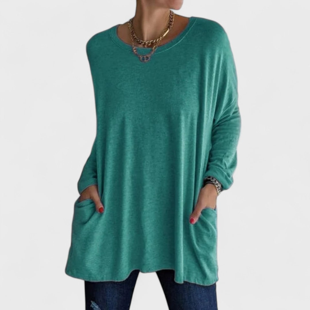 Top Donna Oversize | Maniche Lunghe & Tasche Frontali
