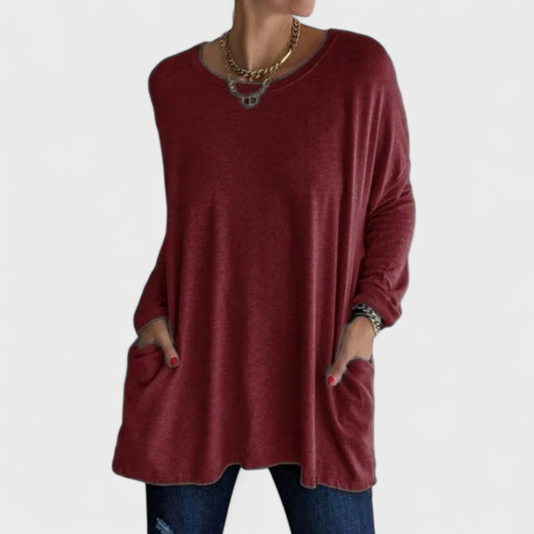 Top Donna Oversize | Maniche Lunghe & Tasche Frontali