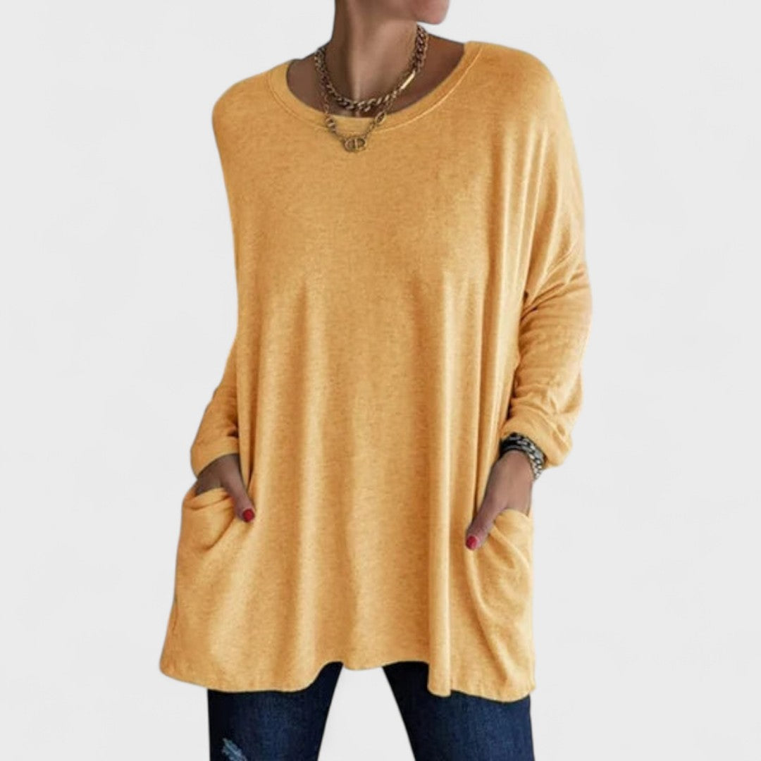 Top Donna Oversize | Maniche Lunghe & Tasche Frontali