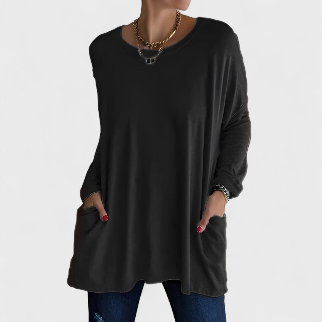 Top Donna Oversize | Maniche Lunghe & Tasche Frontali