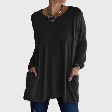 Top Donna Oversize | Maniche Lunghe & Tasche Frontali