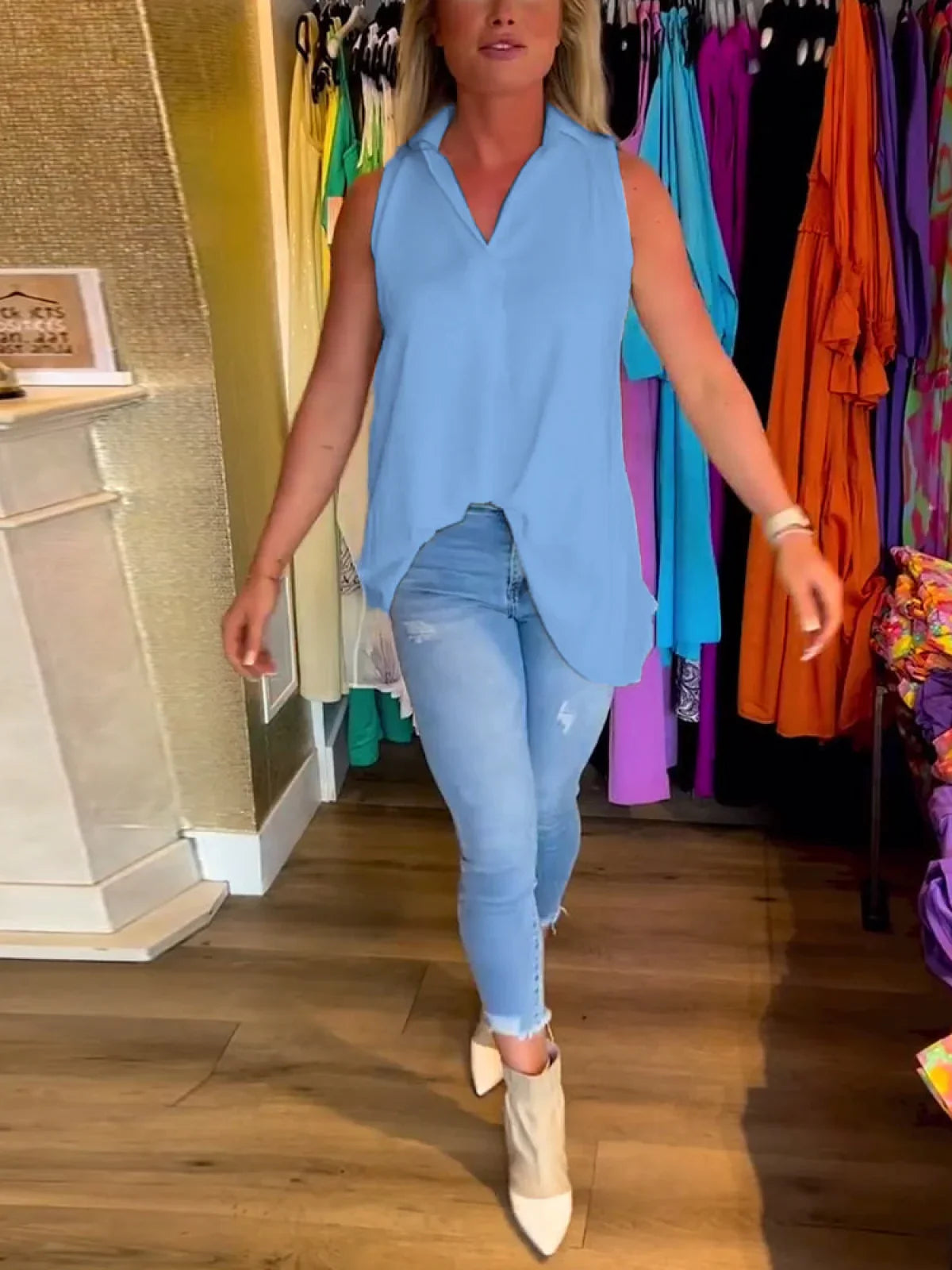 Top Donna Senza Maniche | Vestibilità Fluente & Stile Quotidiano