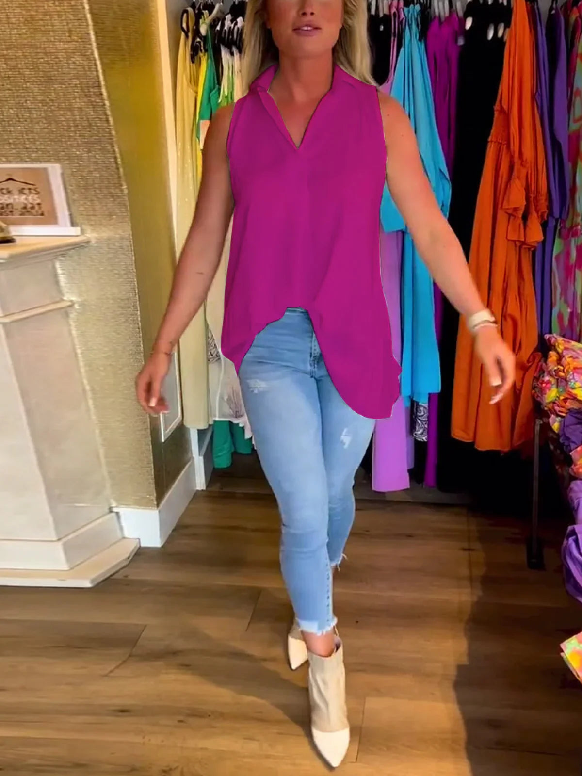 Top Donna Senza Maniche | Vestibilità Fluente & Stile Quotidiano
