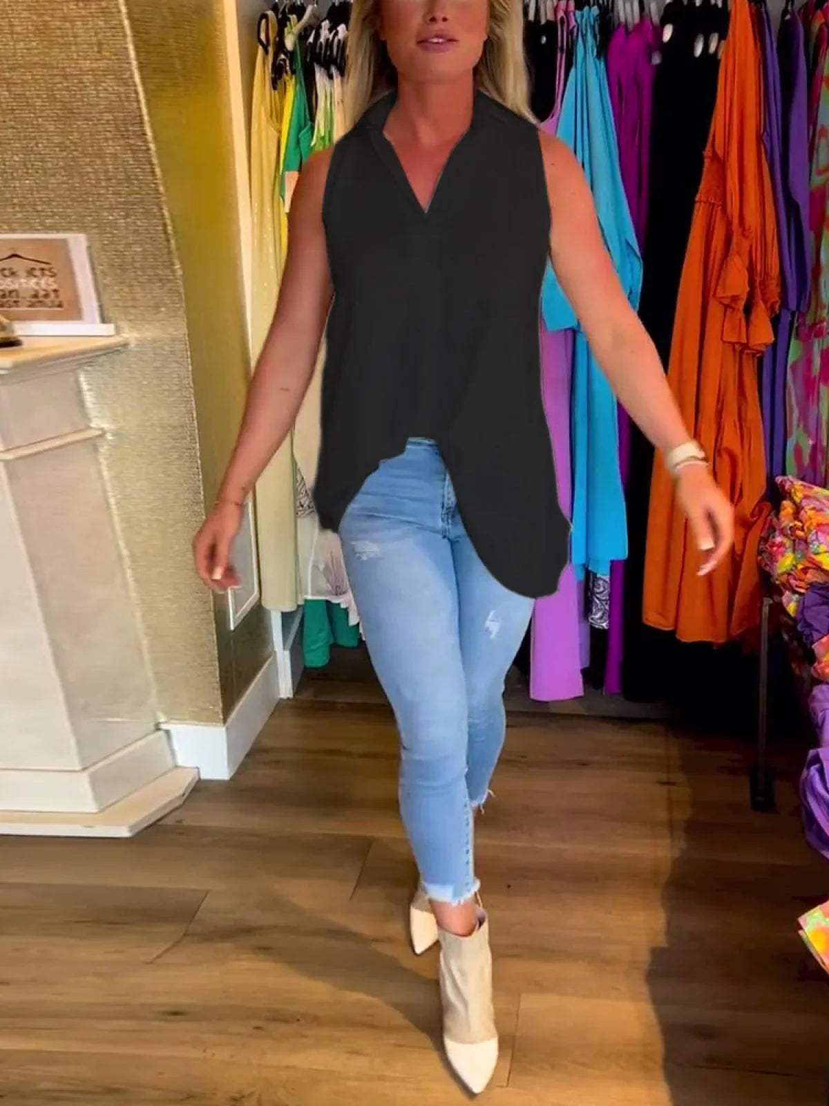 Top Donna Senza Maniche | Vestibilità Fluente & Stile Quotidiano