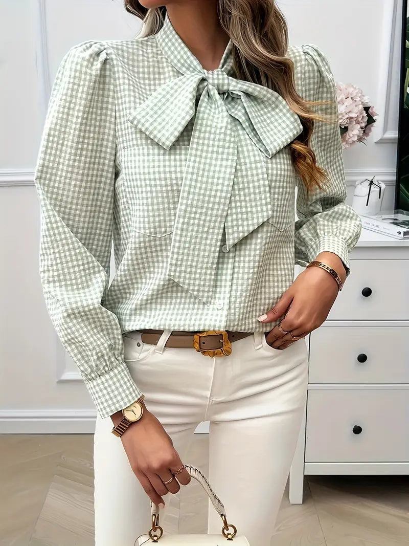 Top Estivo Donna | Fantasia Vichy & Fiocco Elegante