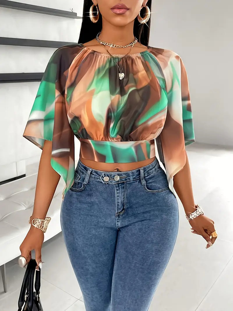 Top Estivo Donna | Motivo Batik & Crop Sensuale
