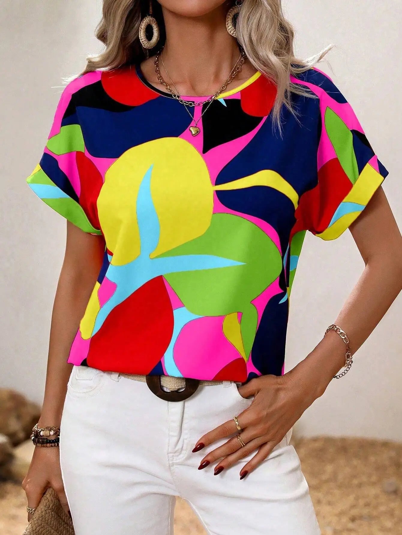 Top Estivo Donna | Stampa Multicolore & Stile Bold