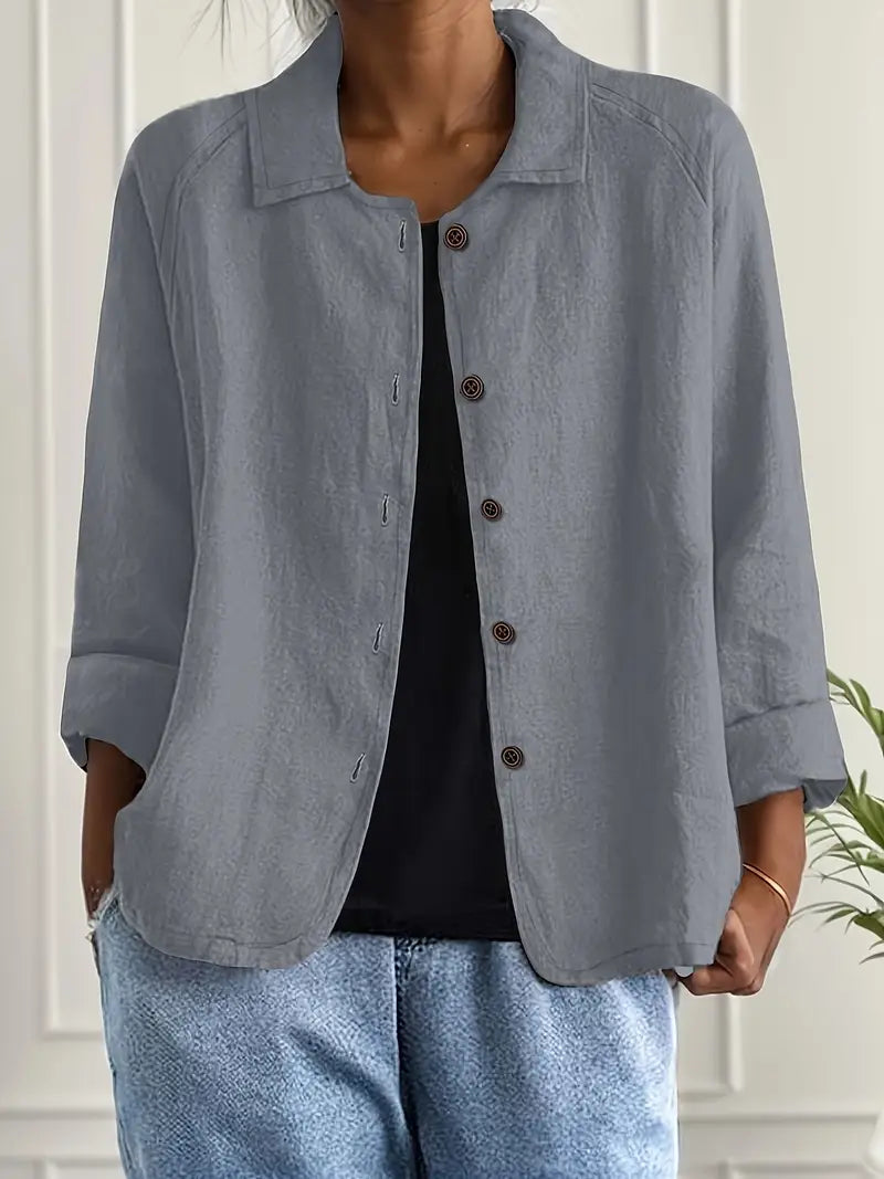Top Leggero in Cotone Donna | Bottoni frontali & Stile classico versatile