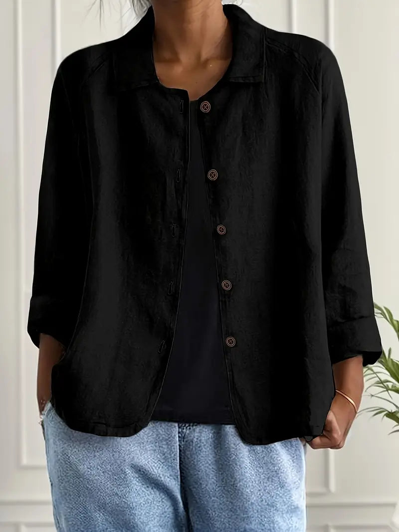 Top Leggero in Cotone Donna | Bottoni frontali & Stile classico versatile