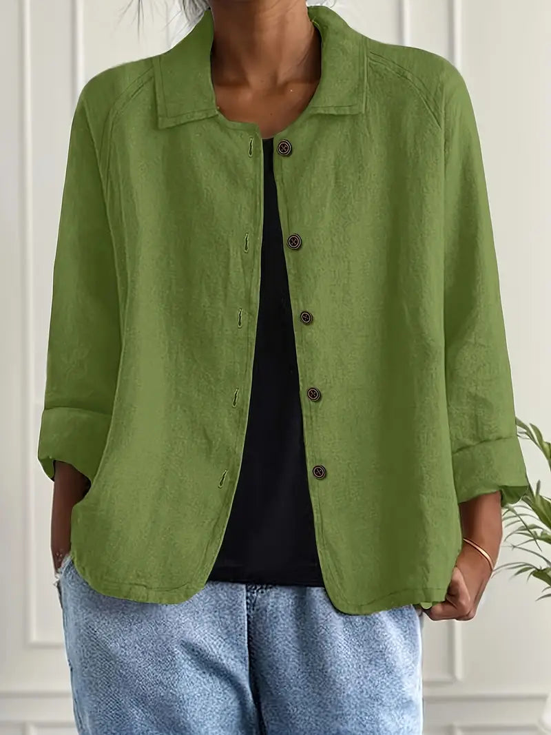 Top Leggero in Cotone Donna | Bottoni frontali & Stile classico versatile