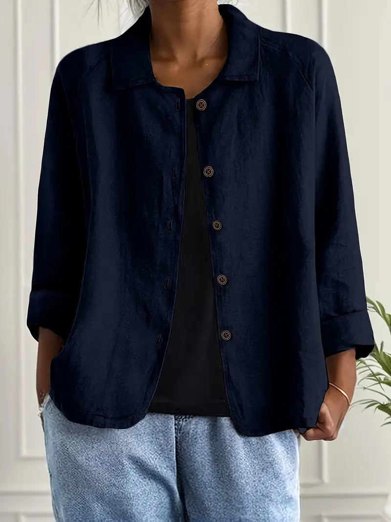Top Leggero in Cotone Donna | Bottoni frontali & Stile classico versatile