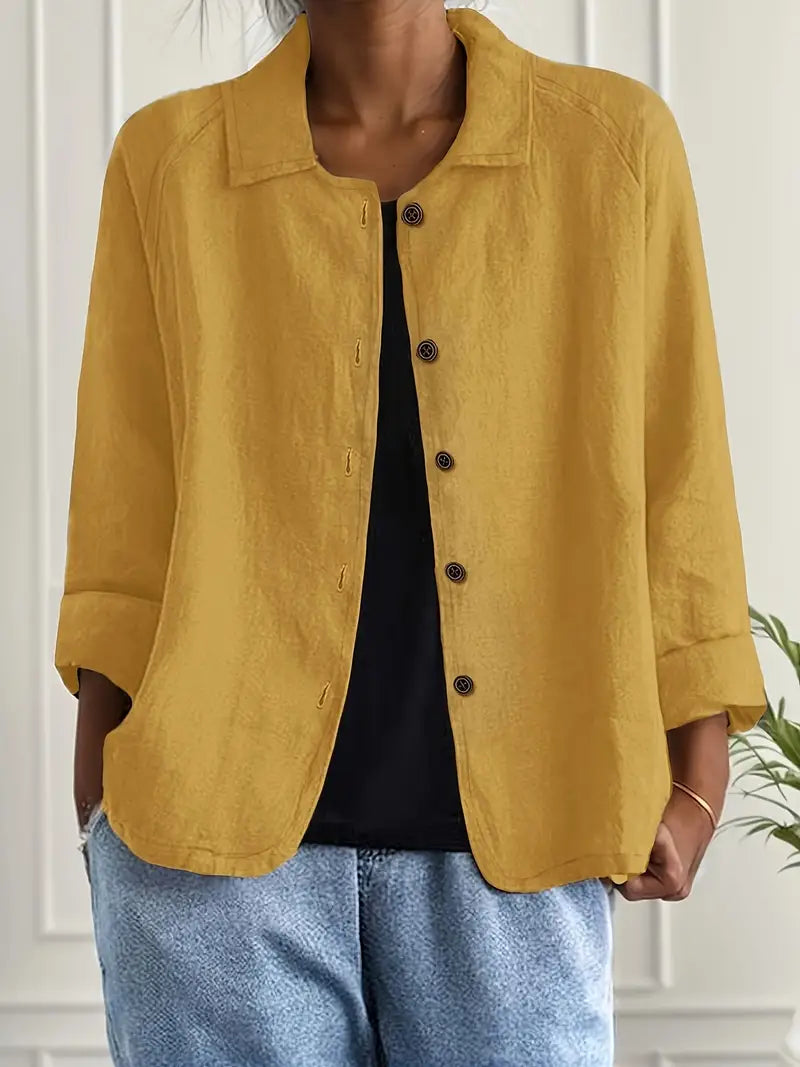 Top Leggero in Cotone Donna | Bottoni frontali & Stile classico versatile