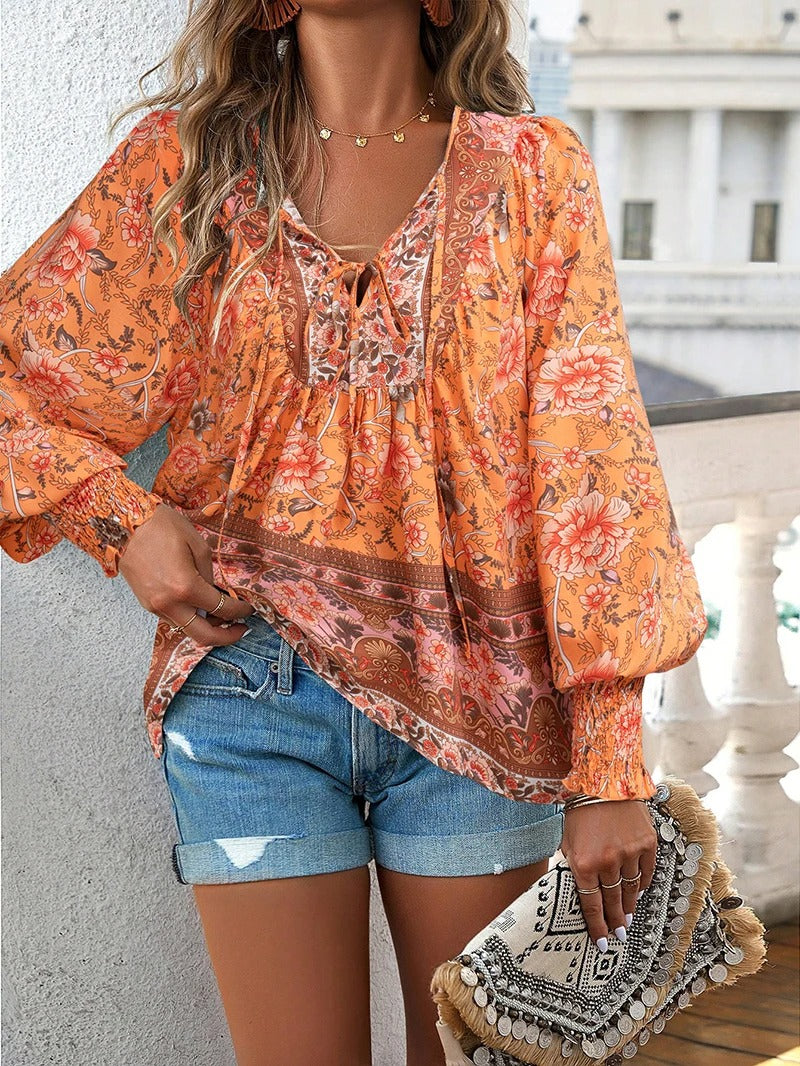 Top estivo floreale Donna | Scollo con Laccetti & Stile Boho Raffinato