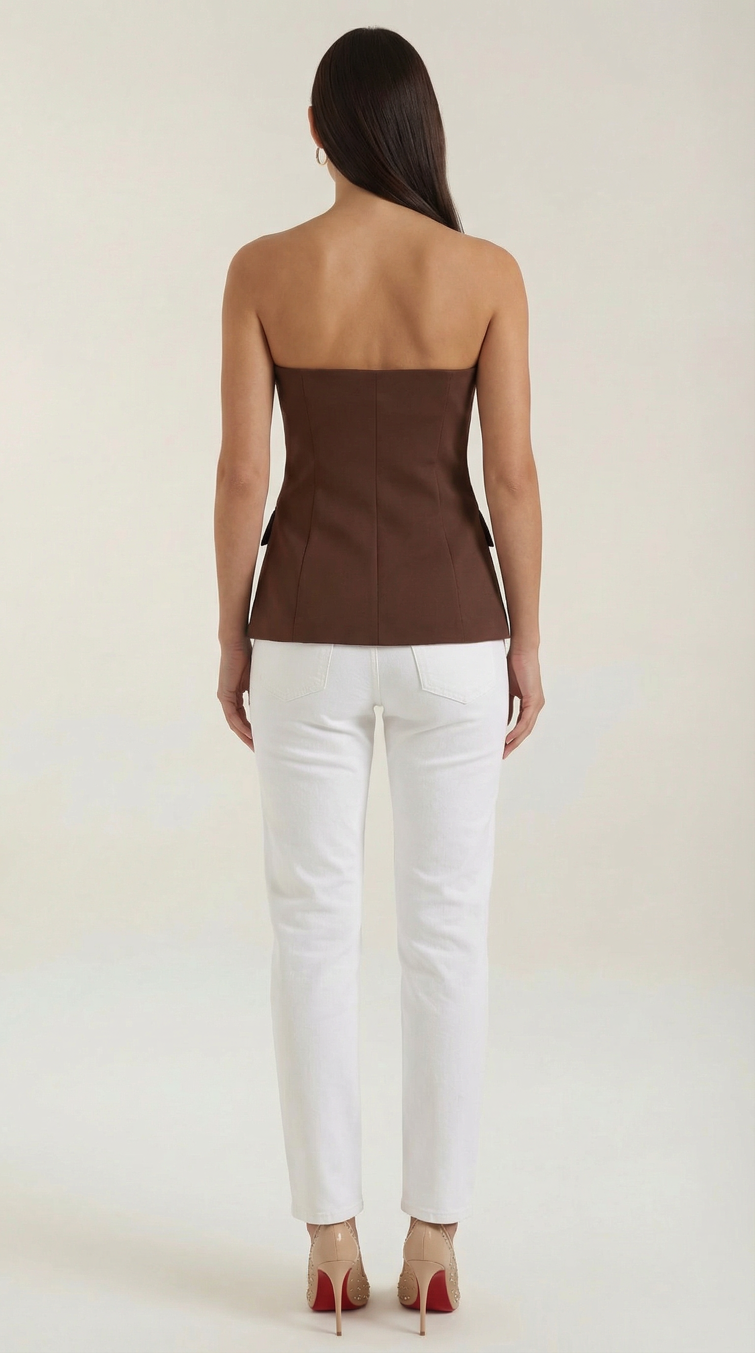 Top Donna Senza Maniche Scollo a Incavo Architettonico 8